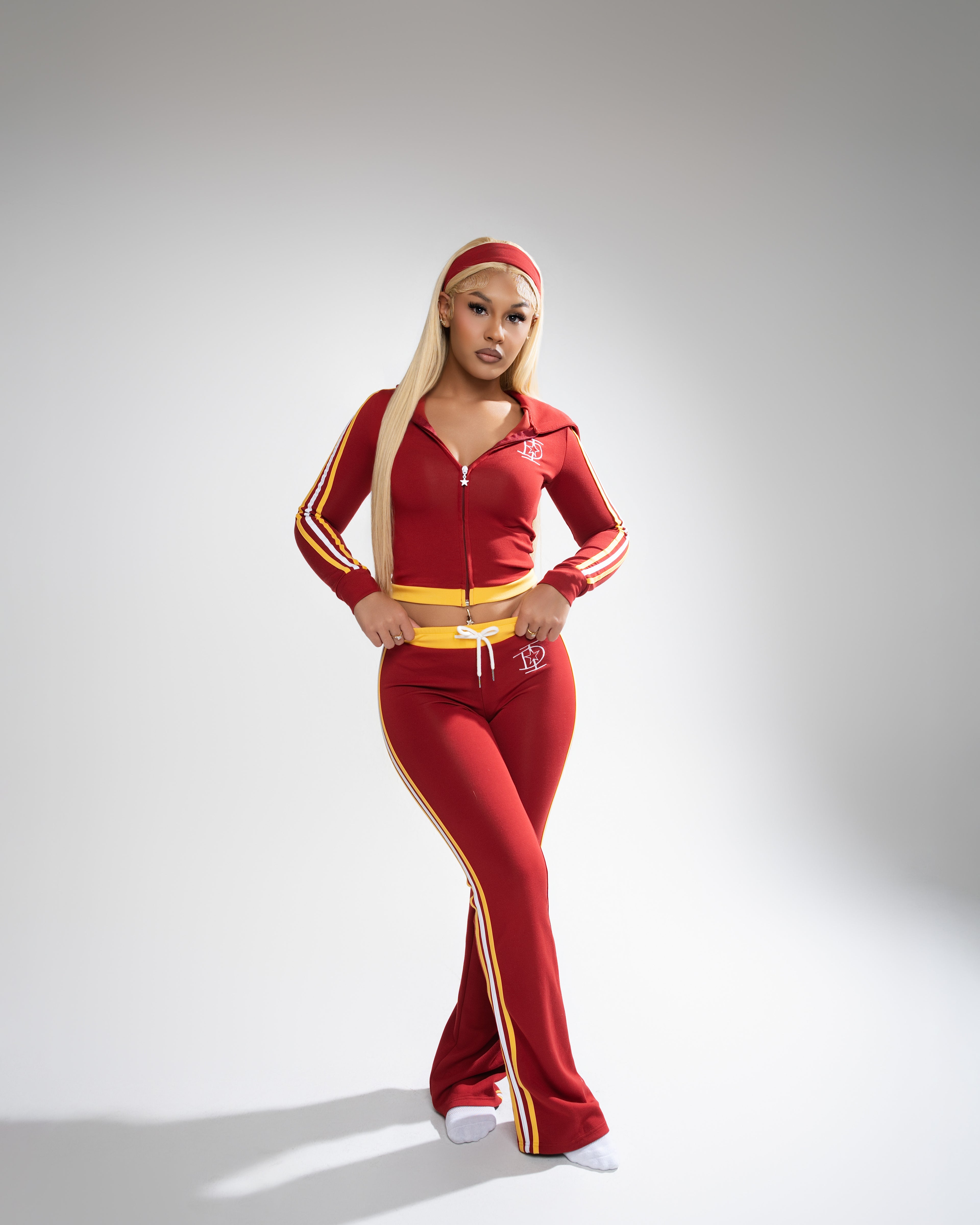 RUBY RED FLARE PANTS